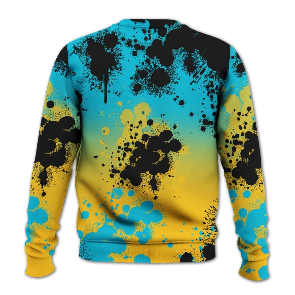 Sweatshirt To Match Retro Aqua 5s - God Blessed Ink Drip All Over Print