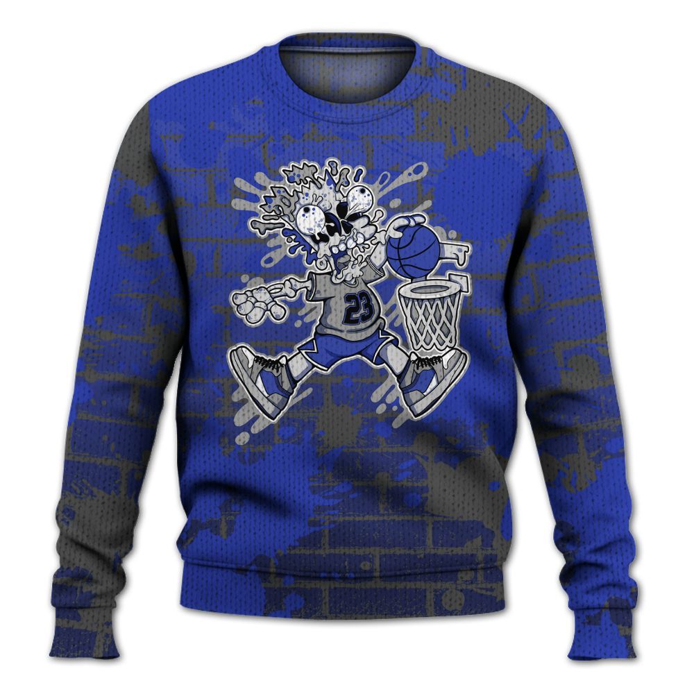 Knitted Sweater To Match Air Max Plus Black Racer Blue - 85's Dunks Graphic Halloween