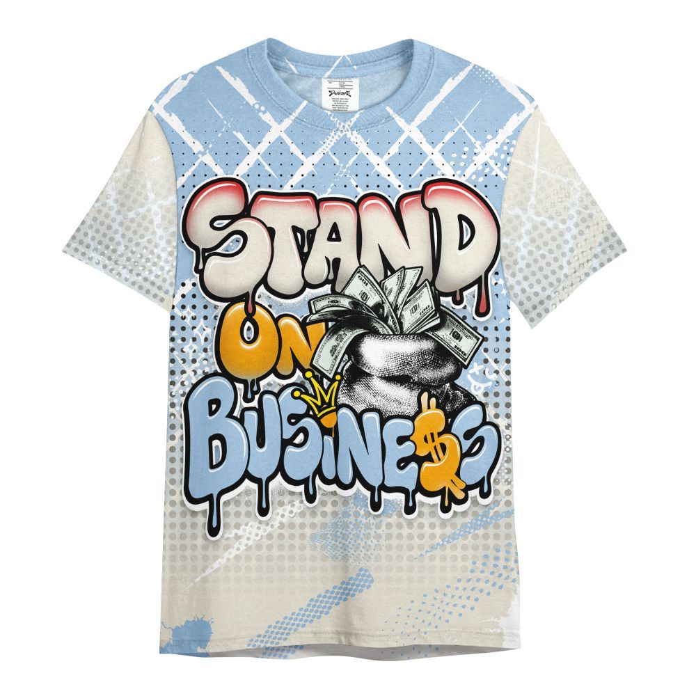 Shirt To Match Retro High OG Pale Ivory Psychic Blue 1s - Halftone Stand Business Dripping All Over Print