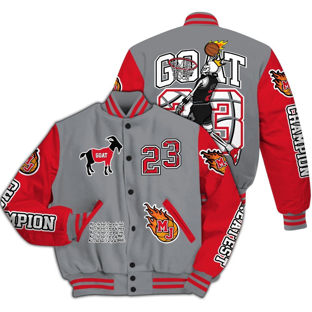 Varsity Jacket To Match Black Cement 3s - 23 G.0.A.T Jump Up Basketball All Over Print