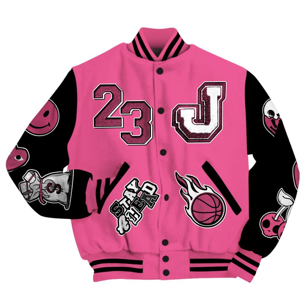 Varsity Jacket To Match Air Max SNDR Hyper Pink - Hustles Money Number 23 All Over Print