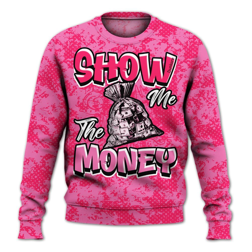 Sweatshirt To Match Air VaporMax Plus Triple Pink - Show Me The Money Retro All Over Print