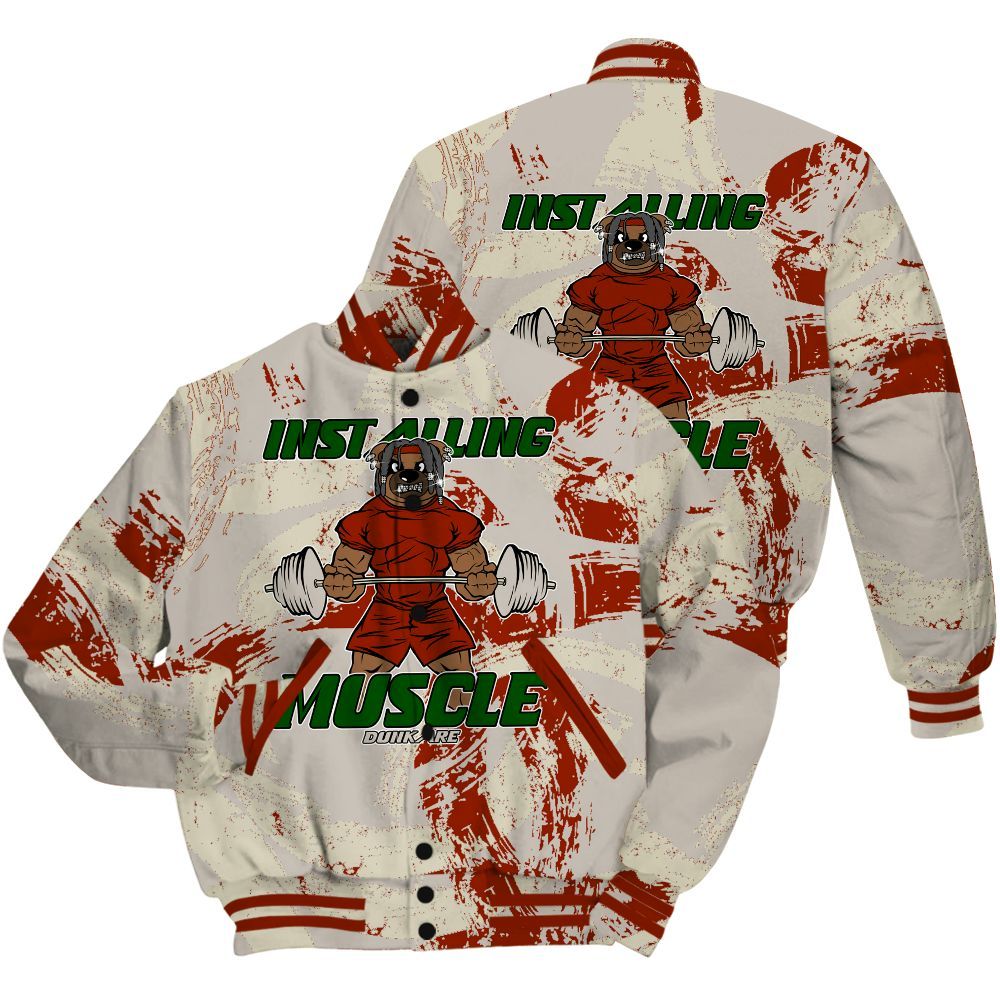 Varsity Jacket To Match El Grito 5s Shirt - Installing Muscle Bear Circle Slpash All Over Print