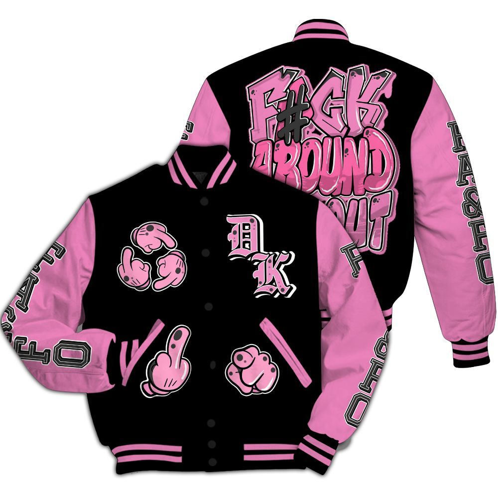 Varsity Jacket To Match Untouchable And Moments Black - F Around Find Out Graphic All Over Print