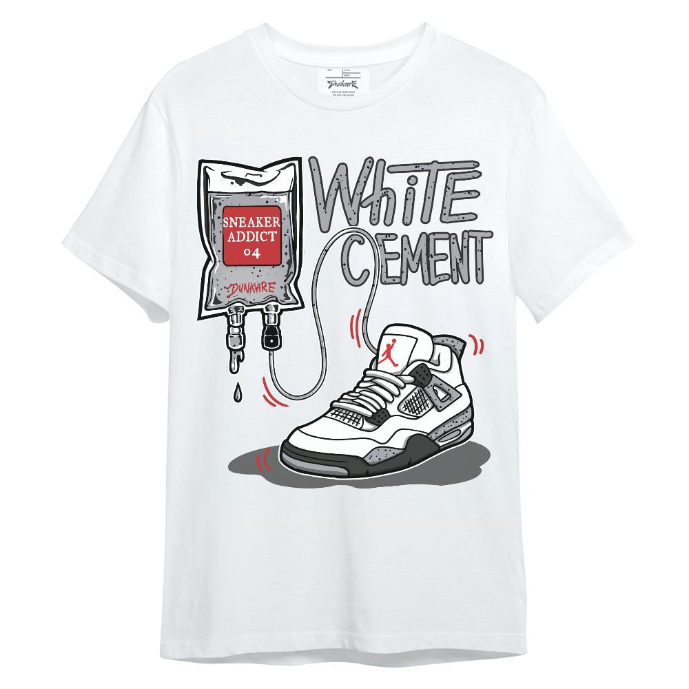 Shirt To Match White Cement 4s - Sneaker Sickness Graphic