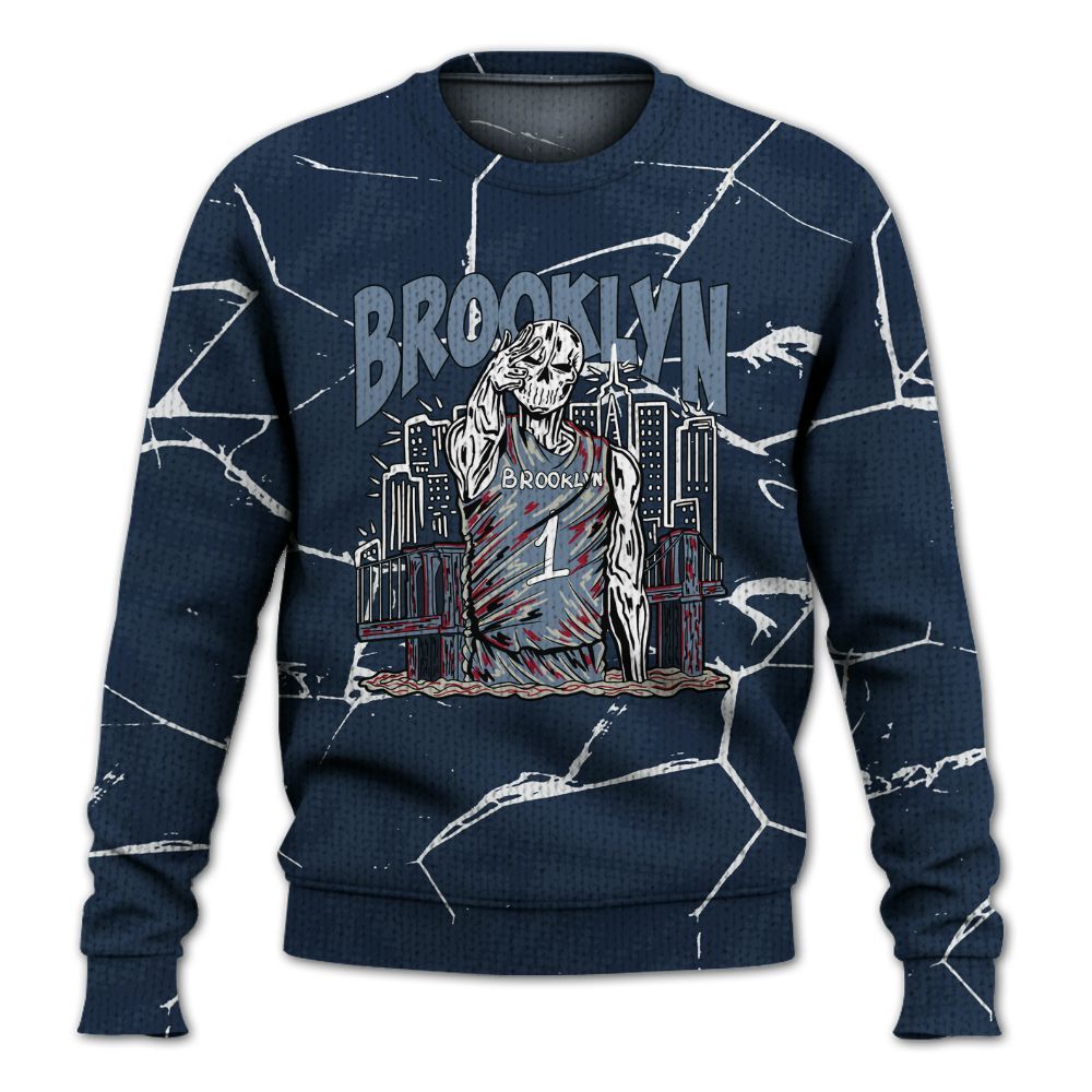 Knitted Sweater To Match Retro Olympic 6s - Brooklyn's Skeleton Crack