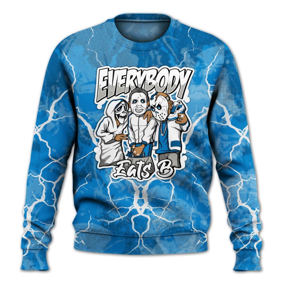 Sweatshirt To Match Industrial Blue 4s - Everybody Eatin B Graphic Halloween All Over Print
