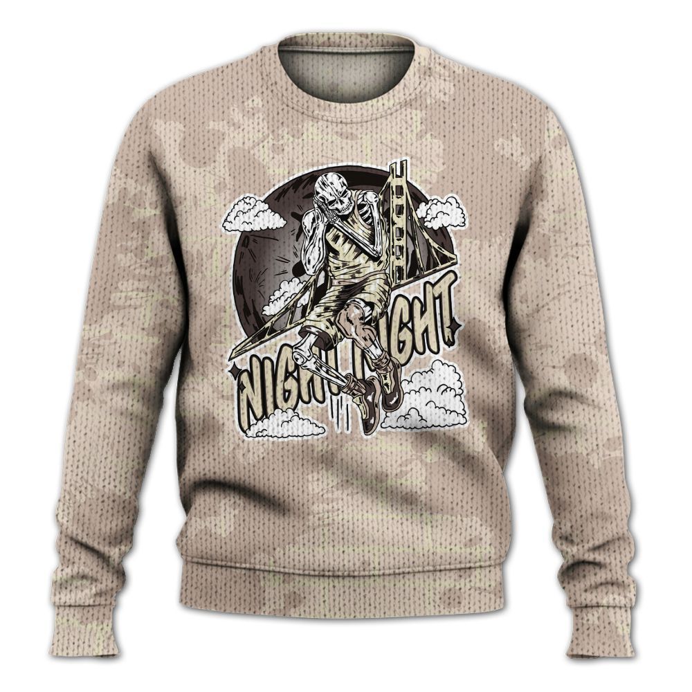 Knitted Sweater To Match A Ma Maniere X Fossil Stone 4s - Seeya Skeleton Brick