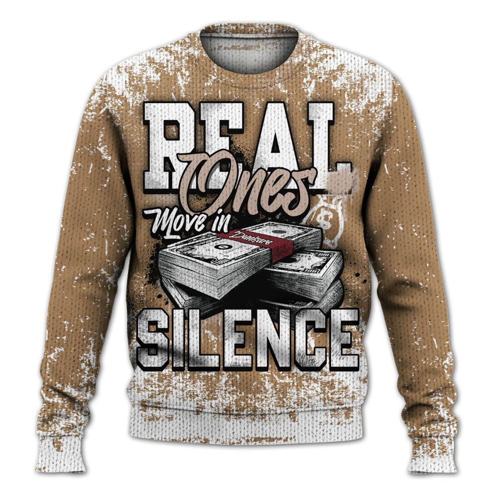 Knitted Sweater To Match Kobe 4 Gold Medal - Move In Silence Money Street Retro