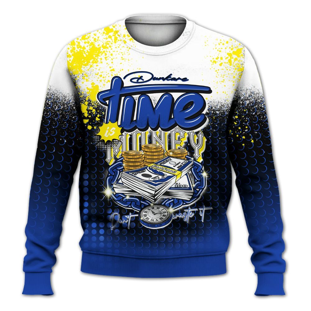 Sweatshirt To Match Laney 14s - Halftone Time Is Money All Over Print