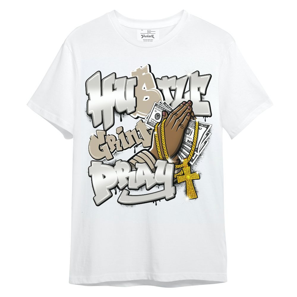 Shirt To Match RM Canyon Rust 4s - Hustle, Money Pray Streetwear Unisex Shirt