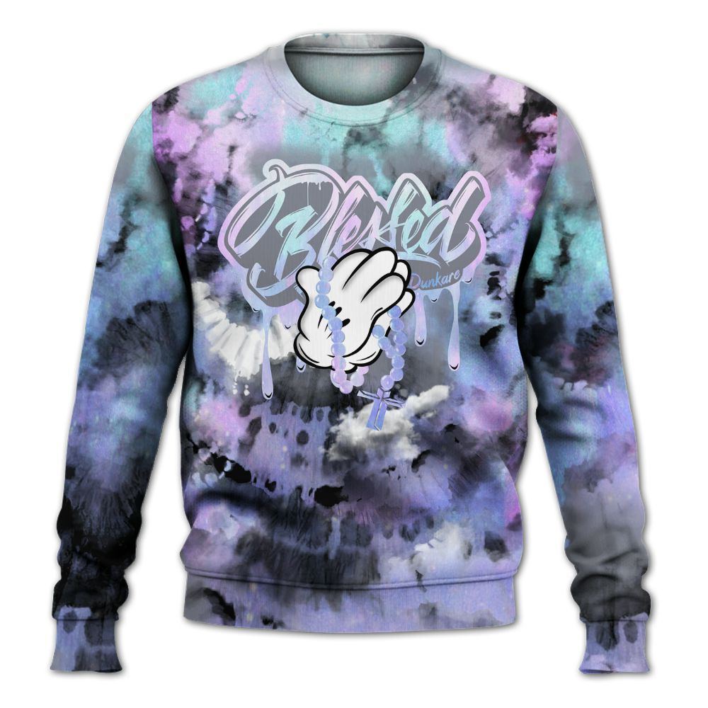 Sweatshirt To Match Zen Master 4s - God Blessed Tie Dye All Over Print