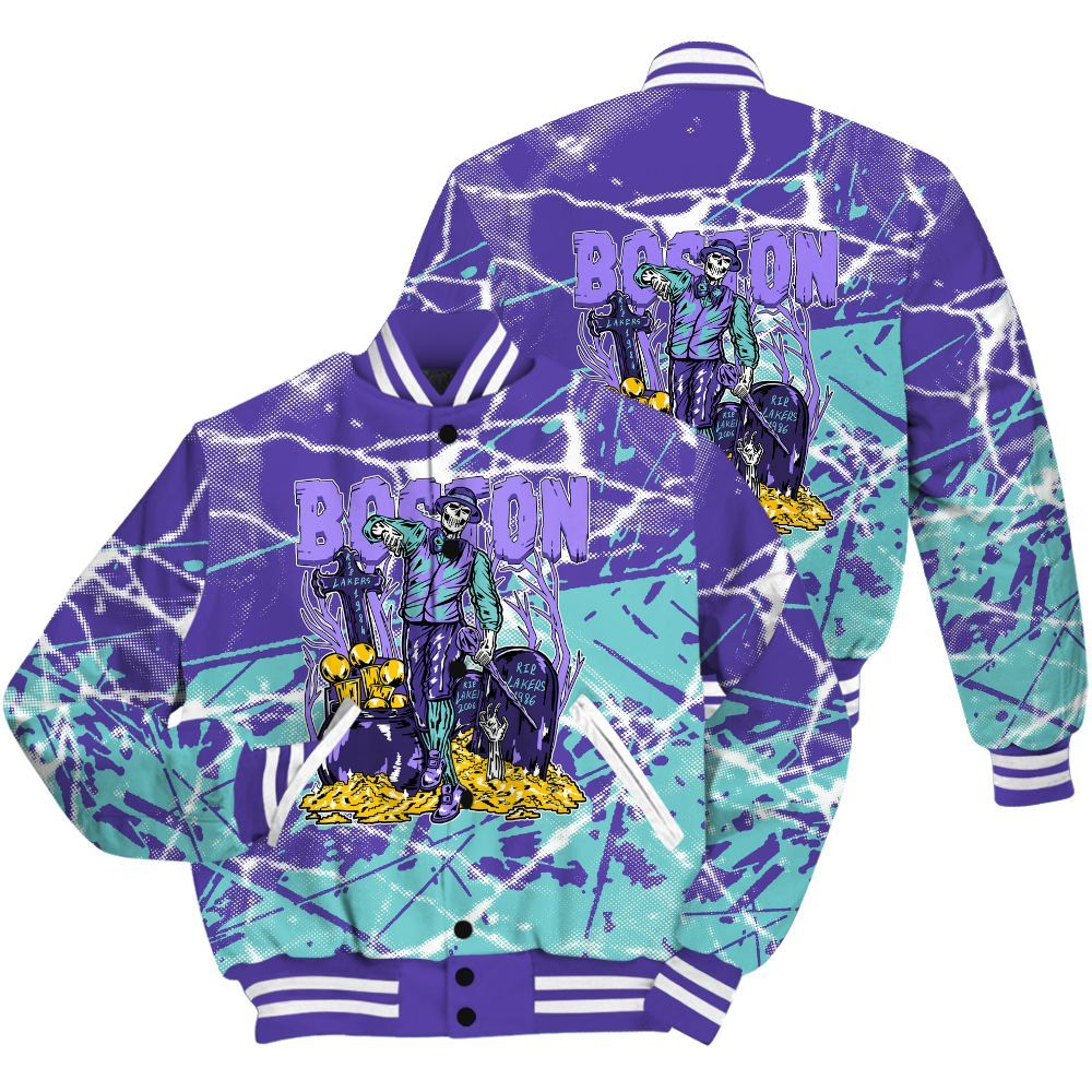 Varsity Jacket To Match Low Hornets 1s Shirt - Goldrush Skeleton Profound All Over Print