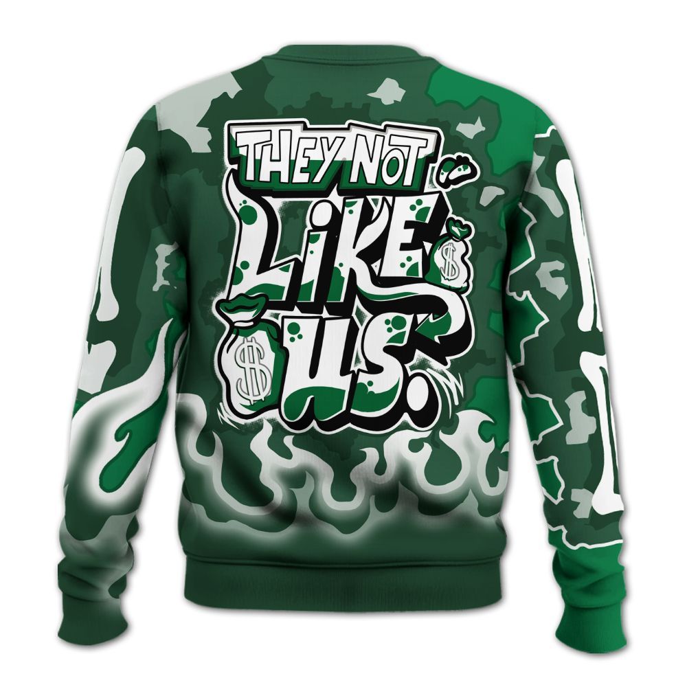 Sweatshirt To Match Pine Green 13s - Dislike Us Graphic Burning Custom Name All Over Print