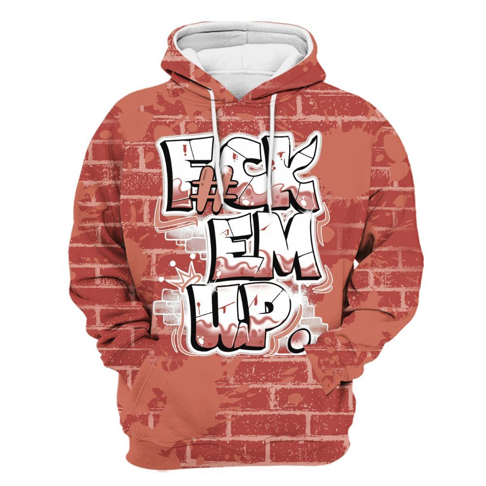 Hoodie To Match Dune Red 13s - F#ck Em Graphic Brick Art All Over Print