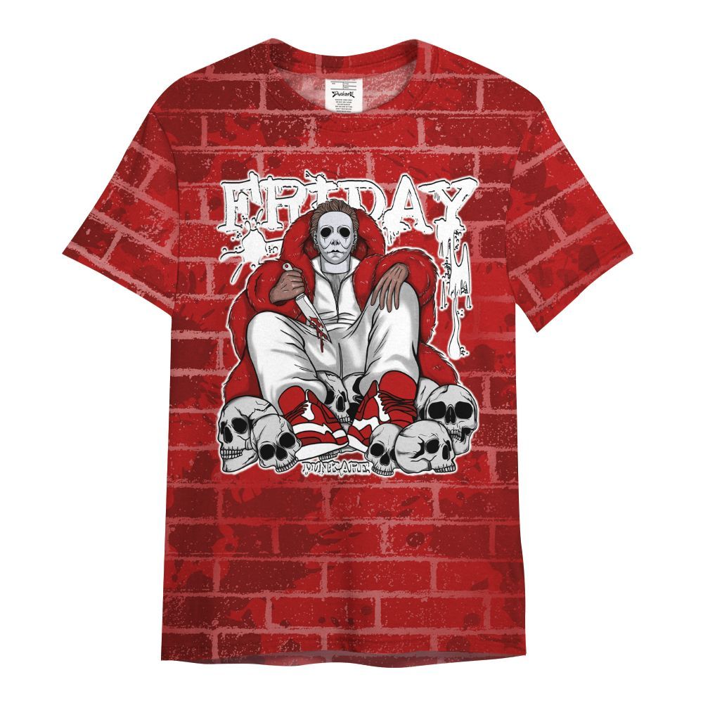 Shirt To Match Red Taxi 12s - Friday Brick All Over Print