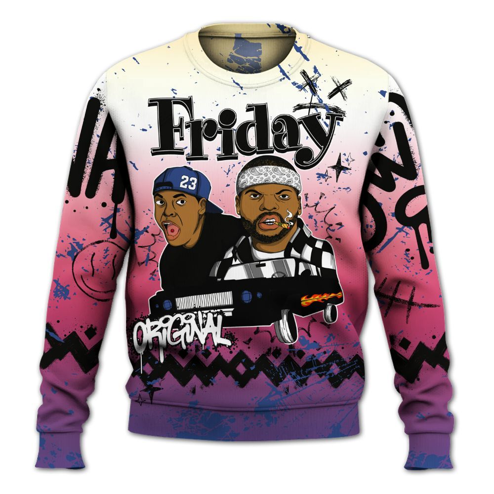 Sweatshirt To Match Air Griffey Max Los Angeles 1s - Friday Sneaker Crayon All Over Print