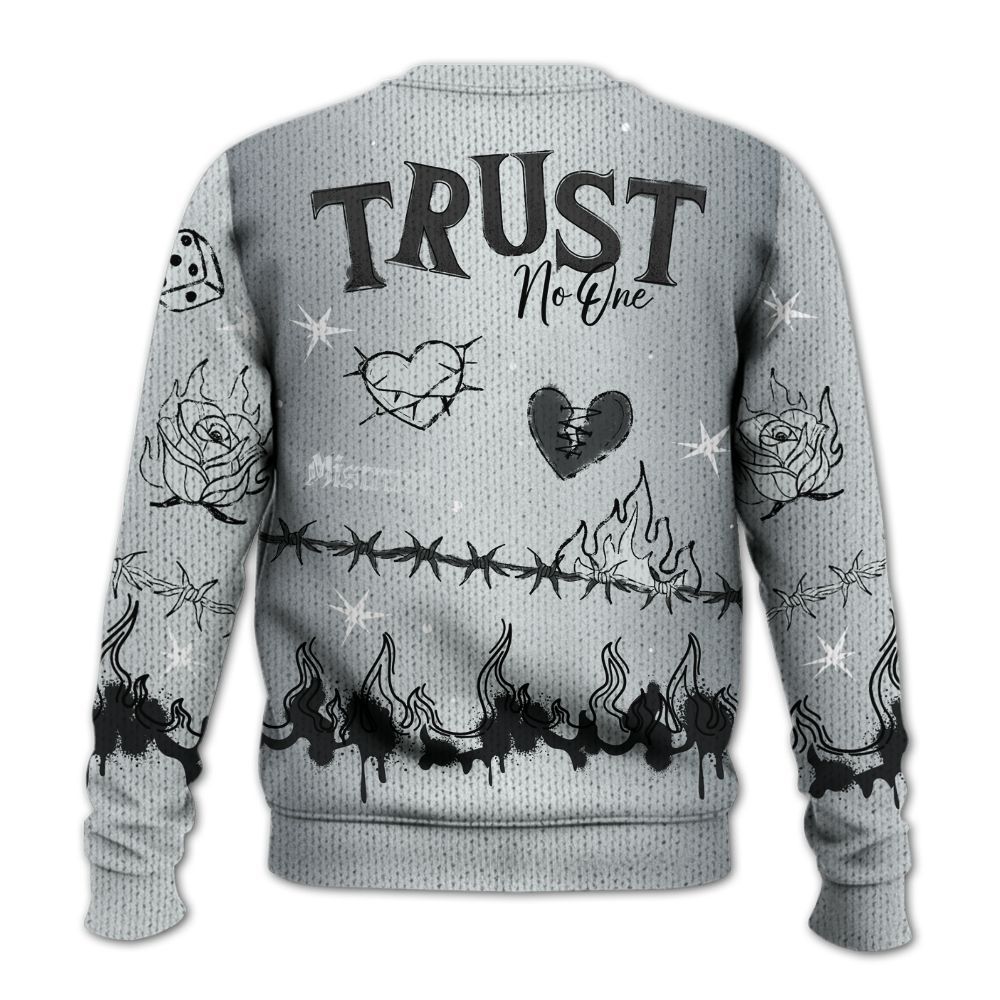 Sweater To Match Cap And Gown 6s - Trust No One Snake-Bite Doodle Crayon Graphic