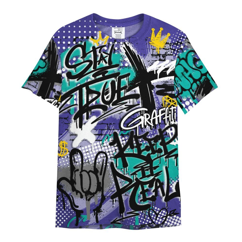 Shirt To Match Retro Grape 5s - True It Real Graffiti Streetwear All Over Print
