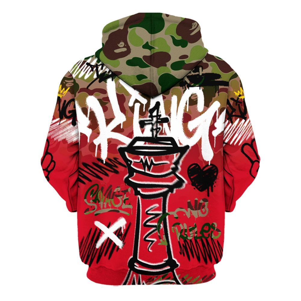Hoodie To Match Air Max 90 Duck Camo Red - Street King Chess Streetwear All Over Print
