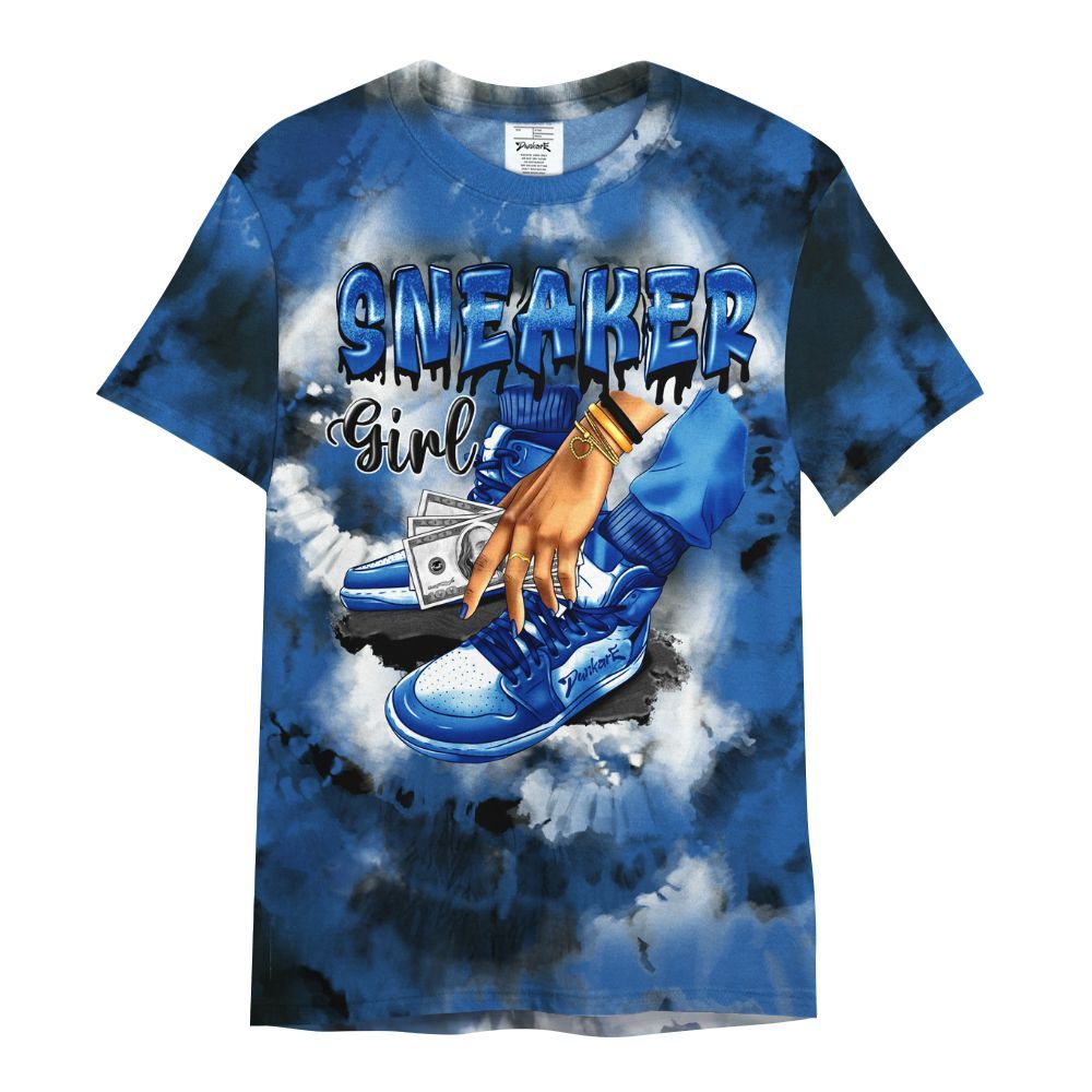 Shirt To Match Brave Blue 13s - SNEAKER Girl Money Drip Tie Dye All Over Print