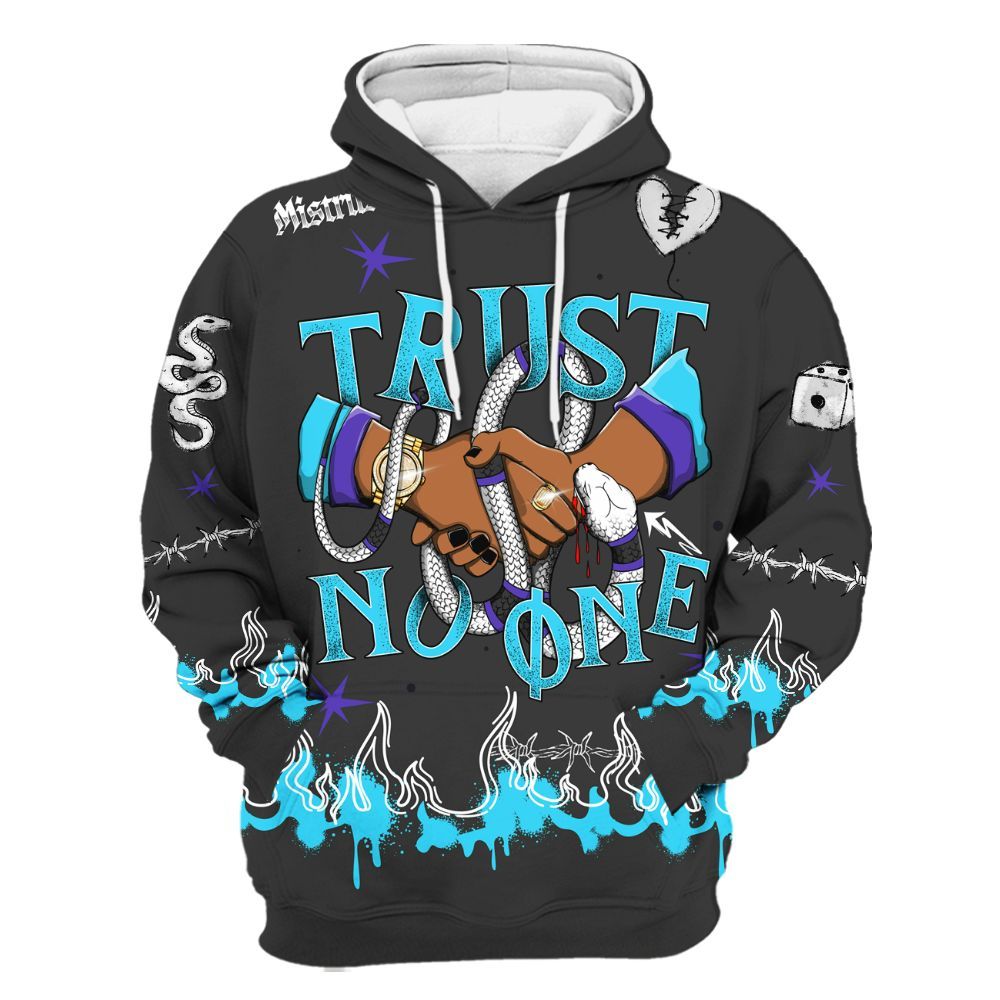 Hoodie To Match Olive Concord 9s - Trust No One Snake-Bite Doodle Crayon All Over Print