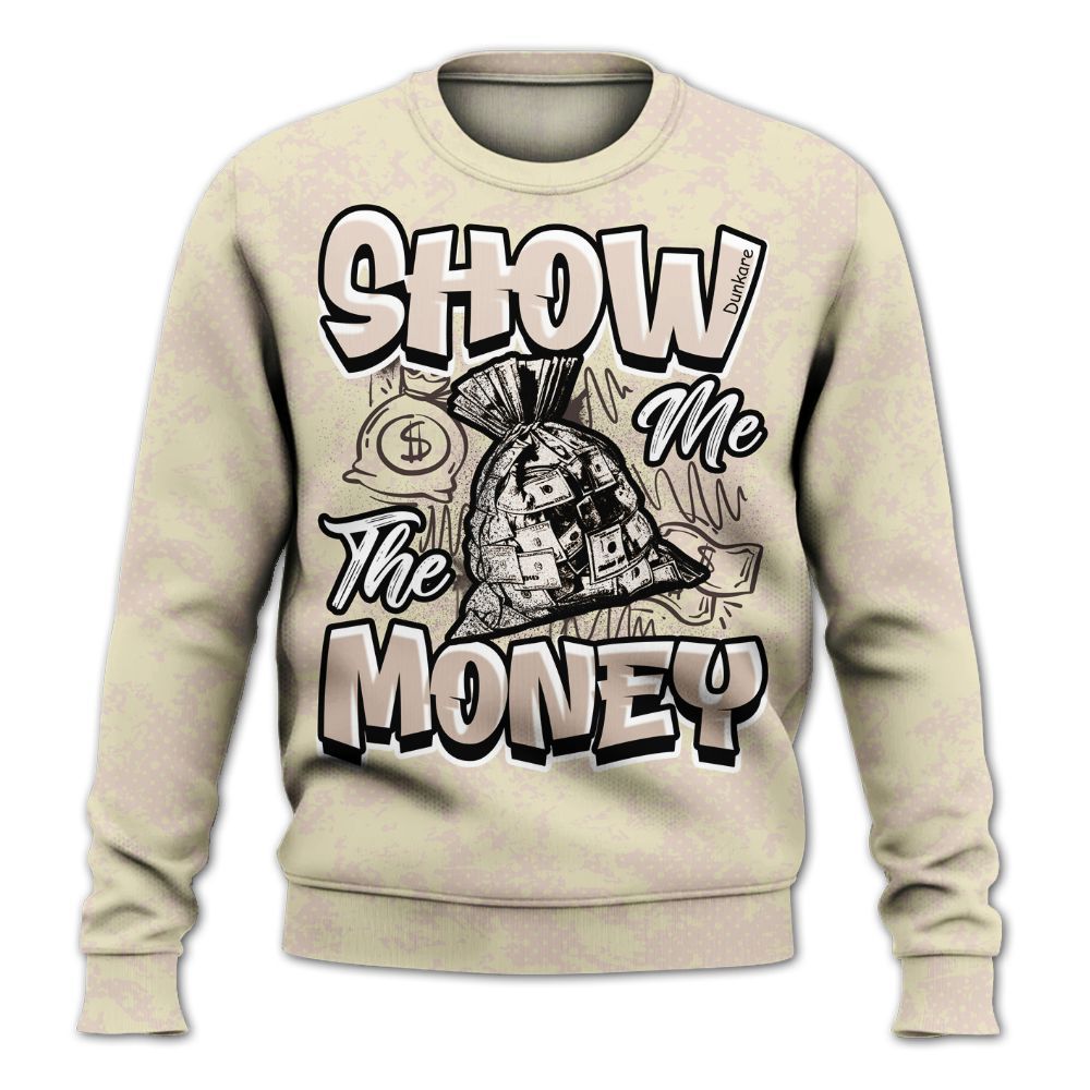 Sweatshirt To Match A Ma Maniere X Fossil Stone 4s - Show Me The Money Retro All Over Print
