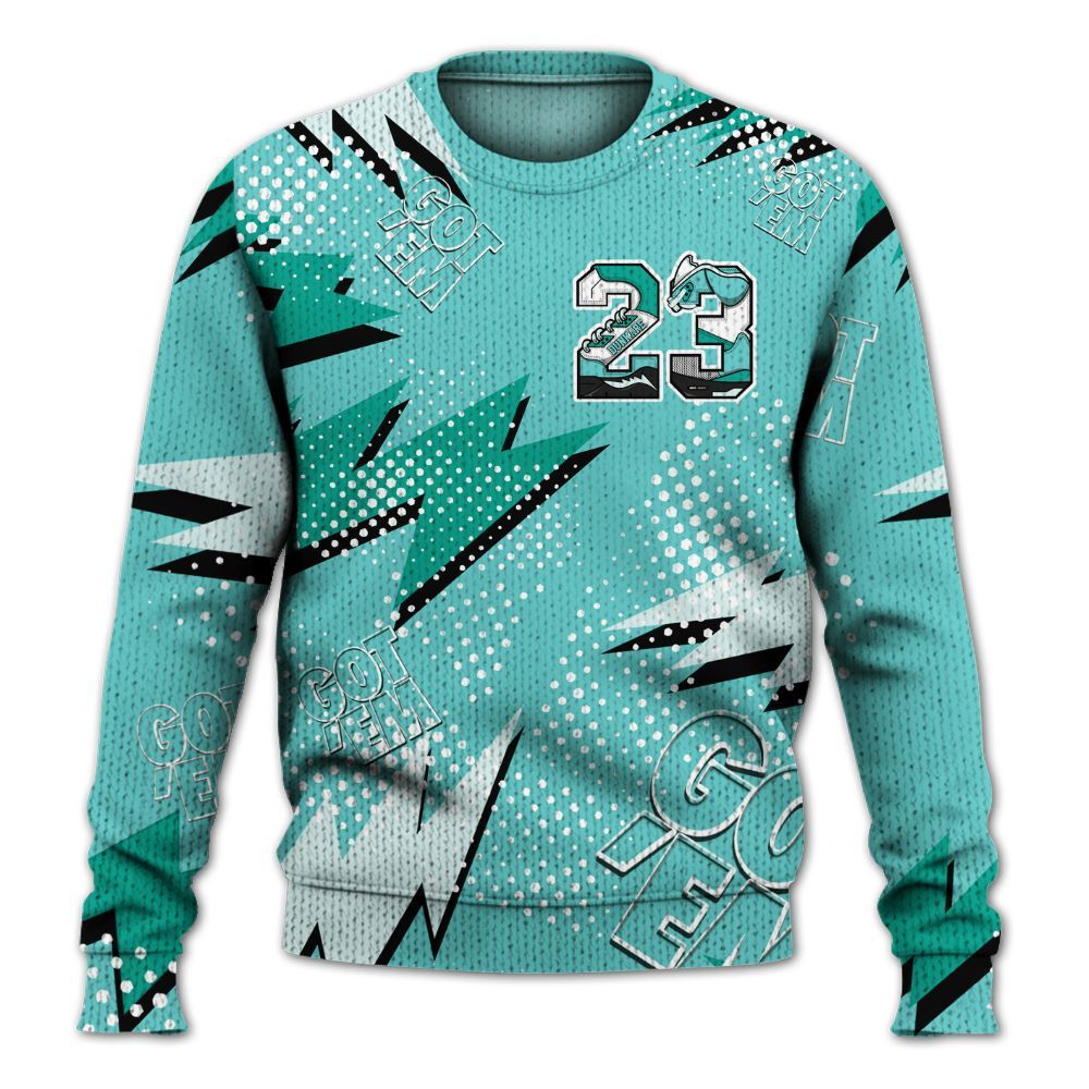 Sweater To Match KD 4 Easter Mint Candy - 23 Custom Name 5s Graphic