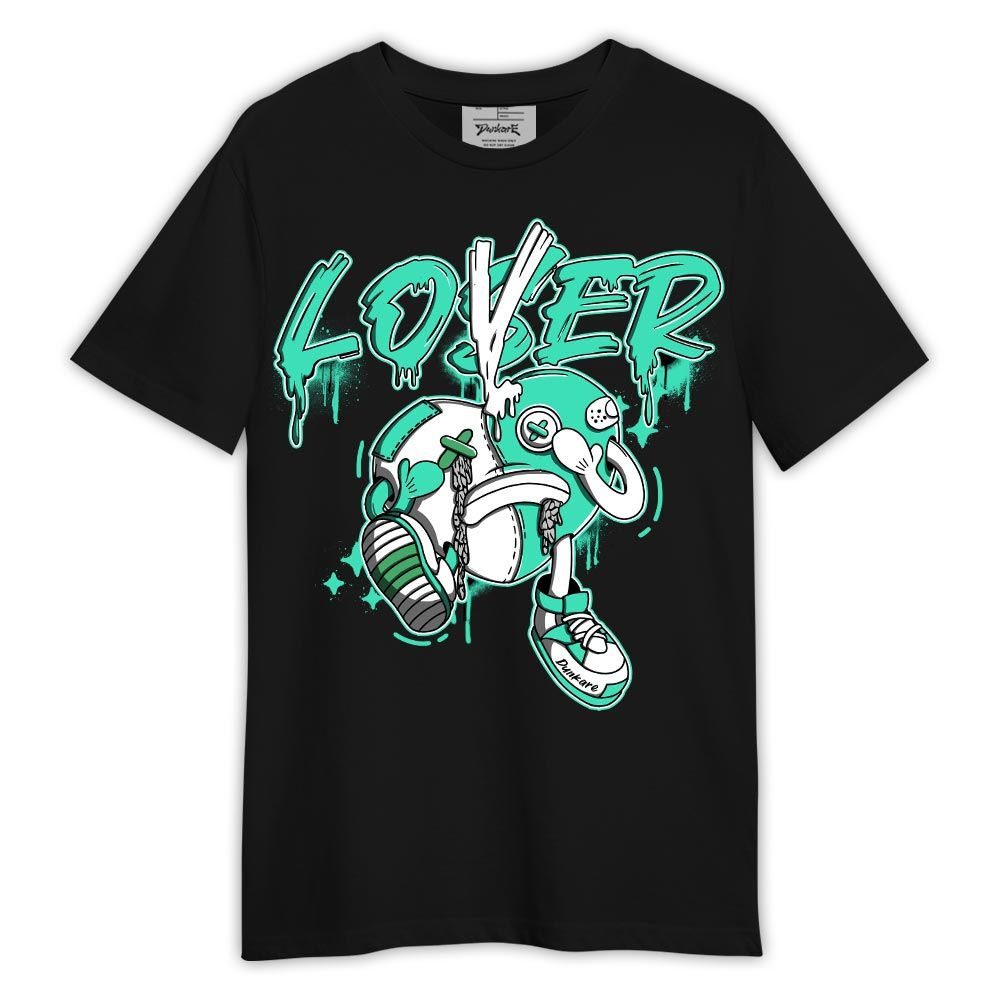 Shirt To Match Black Green Glow 3s - Graphic Loser Lover Heart Shirt Green Glow 3s Outfit
