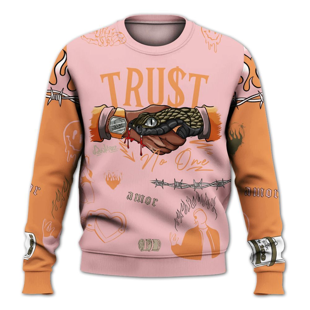 Sweatshirt To Match SB Dunk Low Red Stardust - Snake Trust No One All Over Print