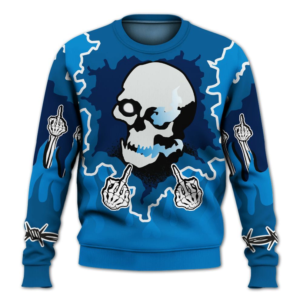 Sweatshirt To Match Industrial Blue 4s - F Around Find Out Graphic Trapped All Over Print