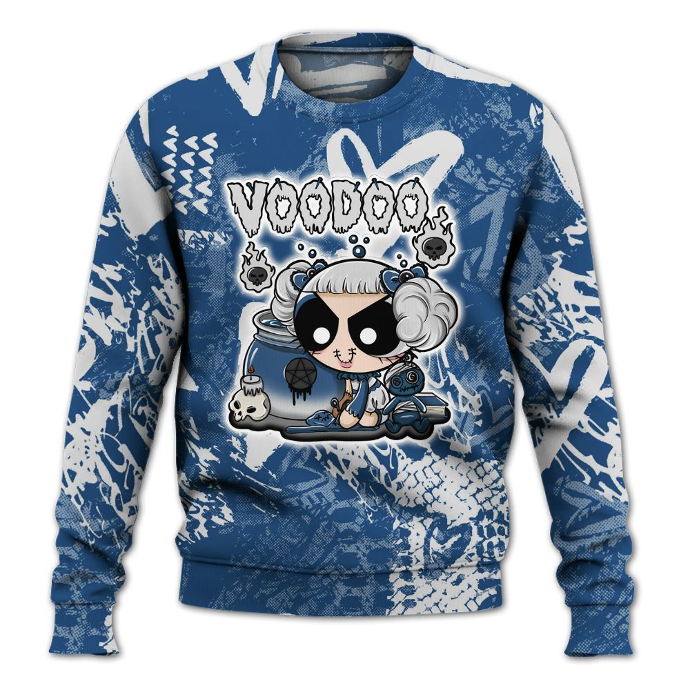 Sweatshirt To Match High OG Midnight Navy 1s - Voodooz Heart Grunge All Over Print