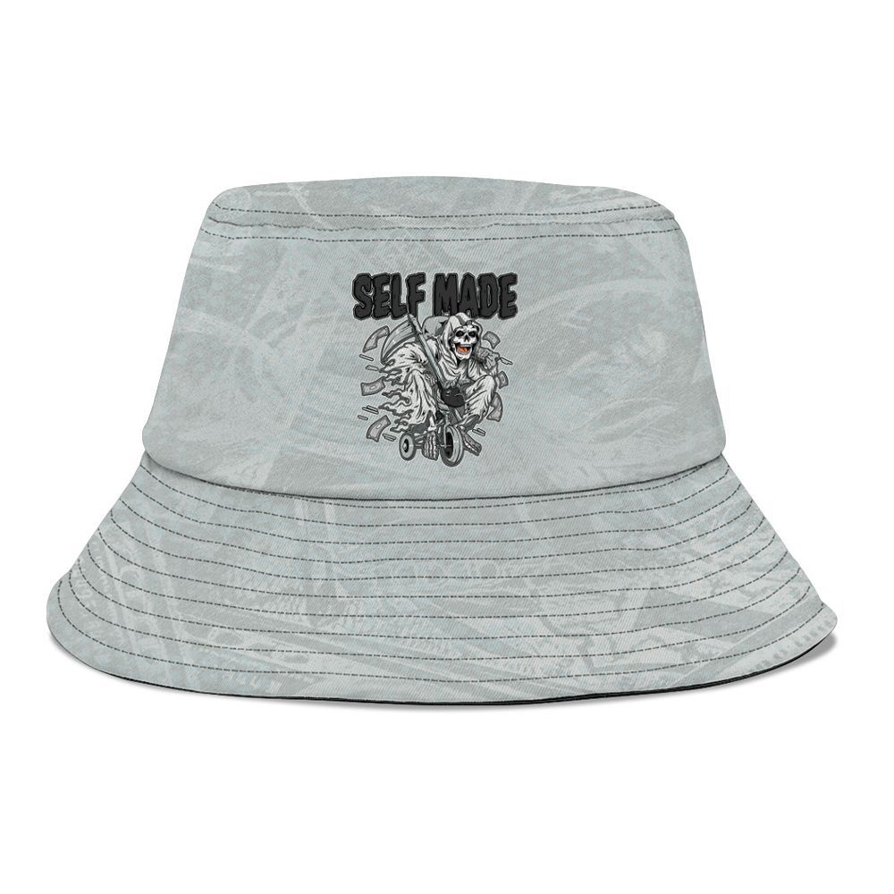 Bucket Hat To Match Black Wolf Grey 12s - Self Make Skeleton Banknotes Art Graphic