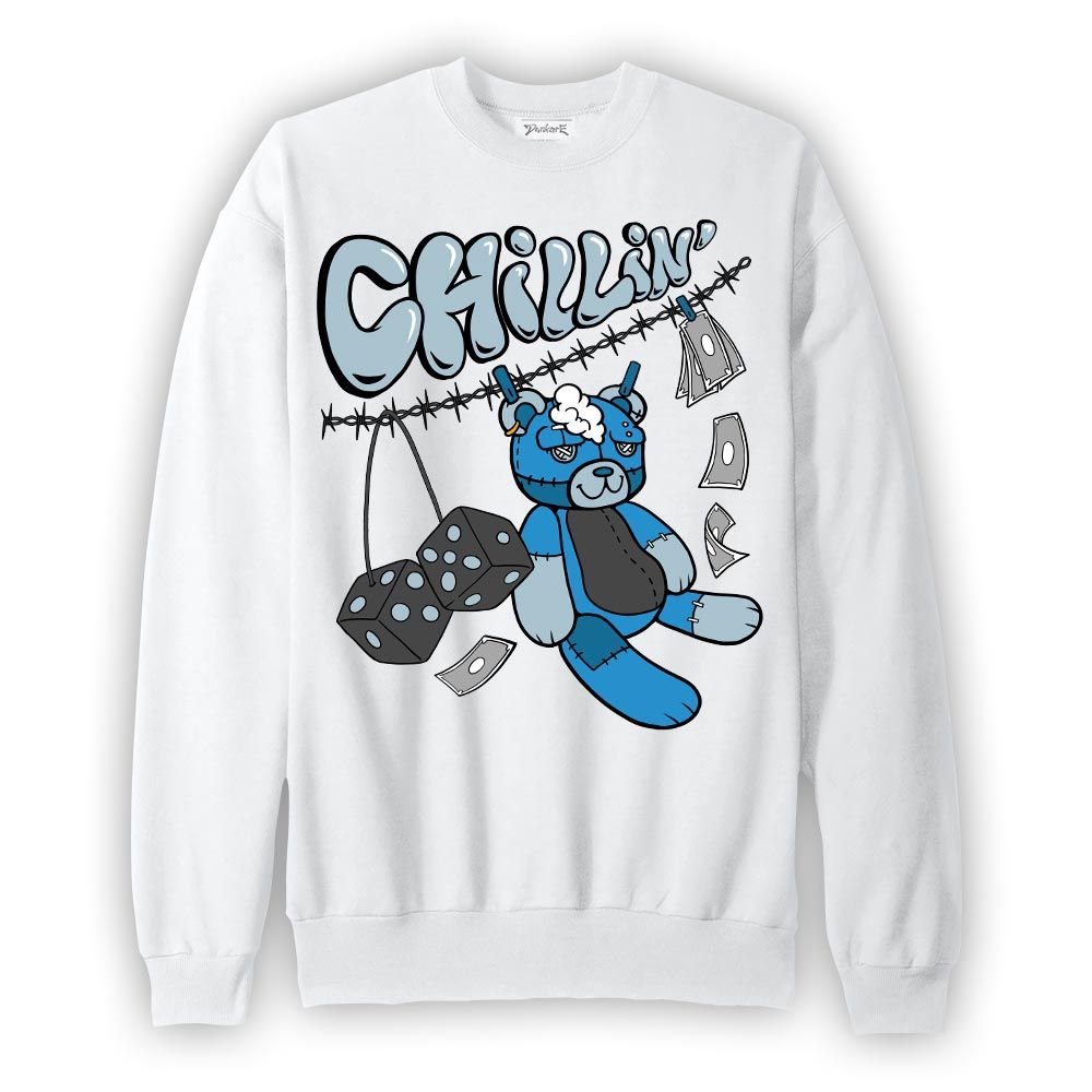 Sweatshirt To match Powder Blue 9s Sweatshirt - Chillin Hugz Graphic