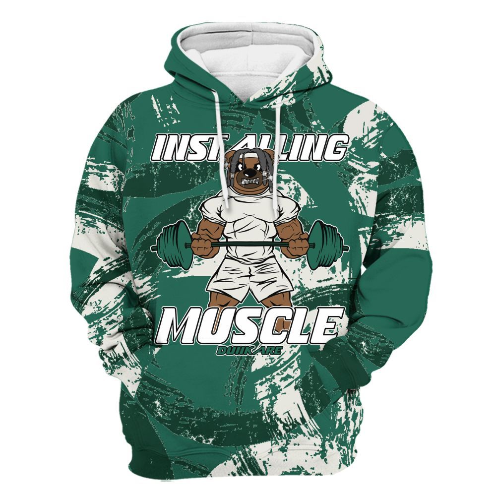 Hoodie To Match Oxidized Green 4s - Installing Muscle Bear Circle Slpash All Over Print