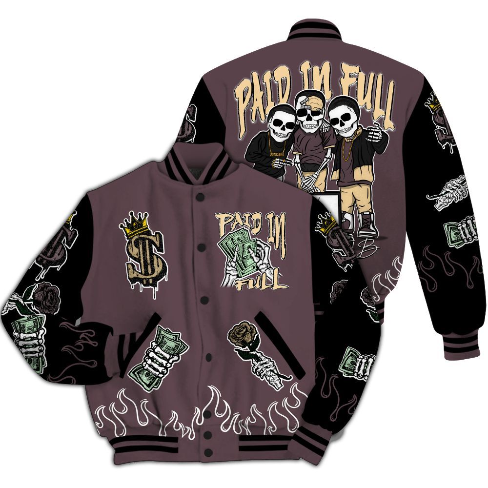 Varsity Jacket To Match AMM Black 3s - Fire Everybody Paid In All Over Print