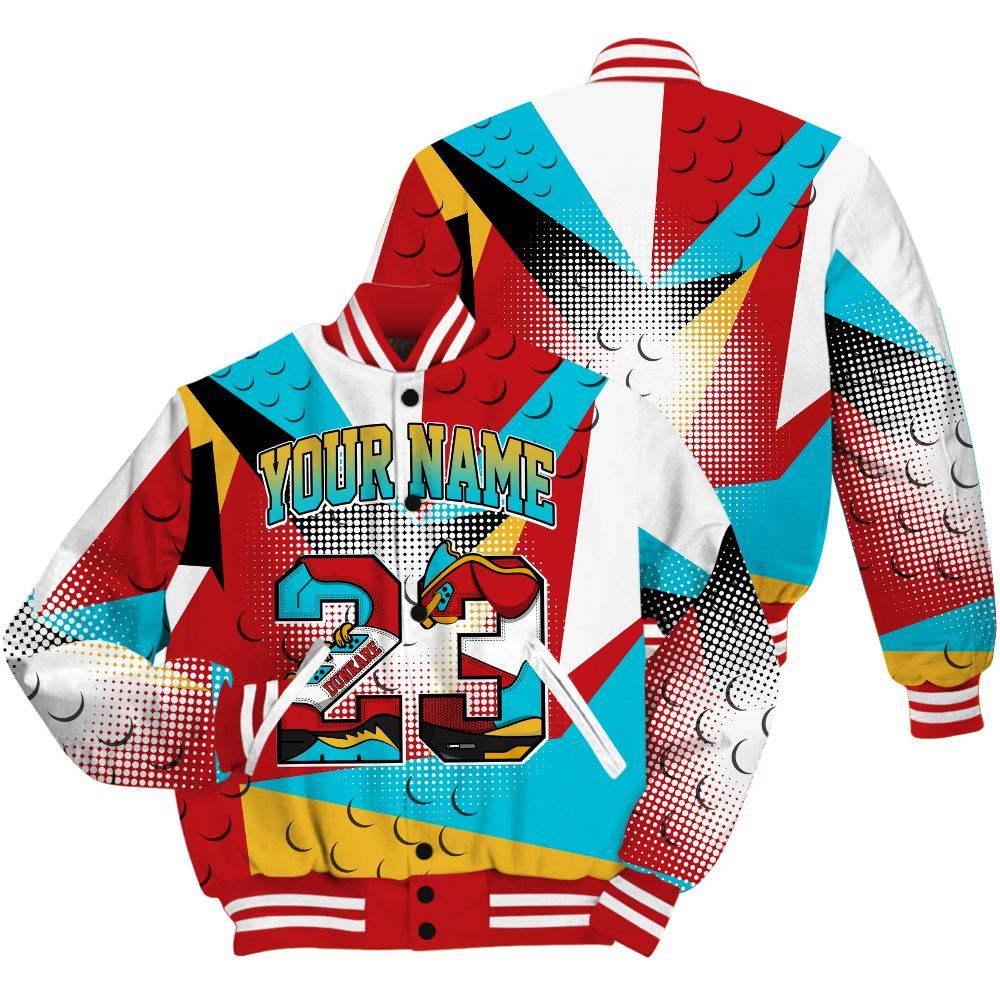 Varsity Jacket To Match Dunk Low Fruity Pebbles Shirt, Poly Custom Name Number 23 5s All Over Print