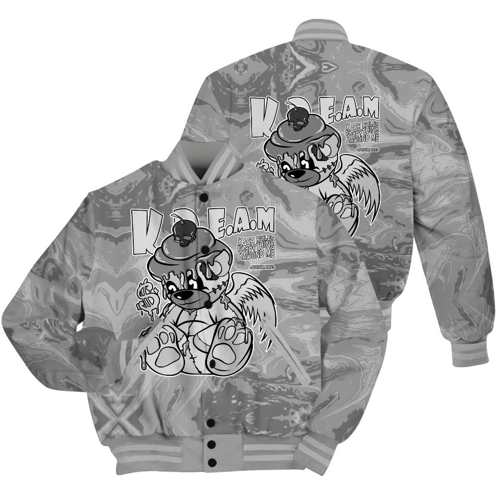 Varsity Jacket To Match Black Wolf Grey 12s Shirt - Loot Bear Liquid All Over Print