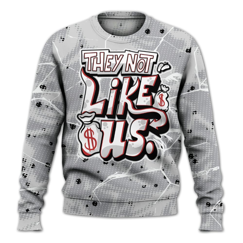 Sweatshirt To Match White Cement 4s - Dislike Us Graphic All Over Print