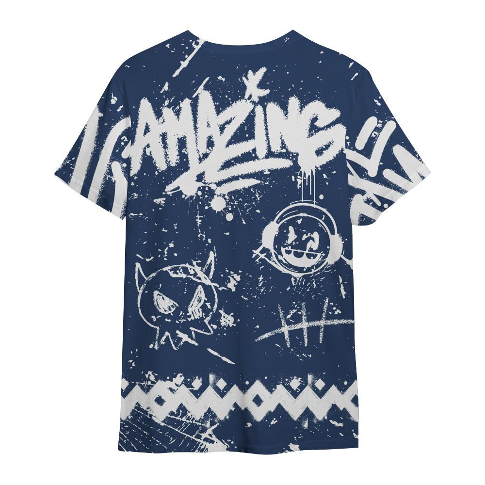 Shirt To Match Low 85 Metallic Blue 1s - Friday Sneaker Crayon All Over Print