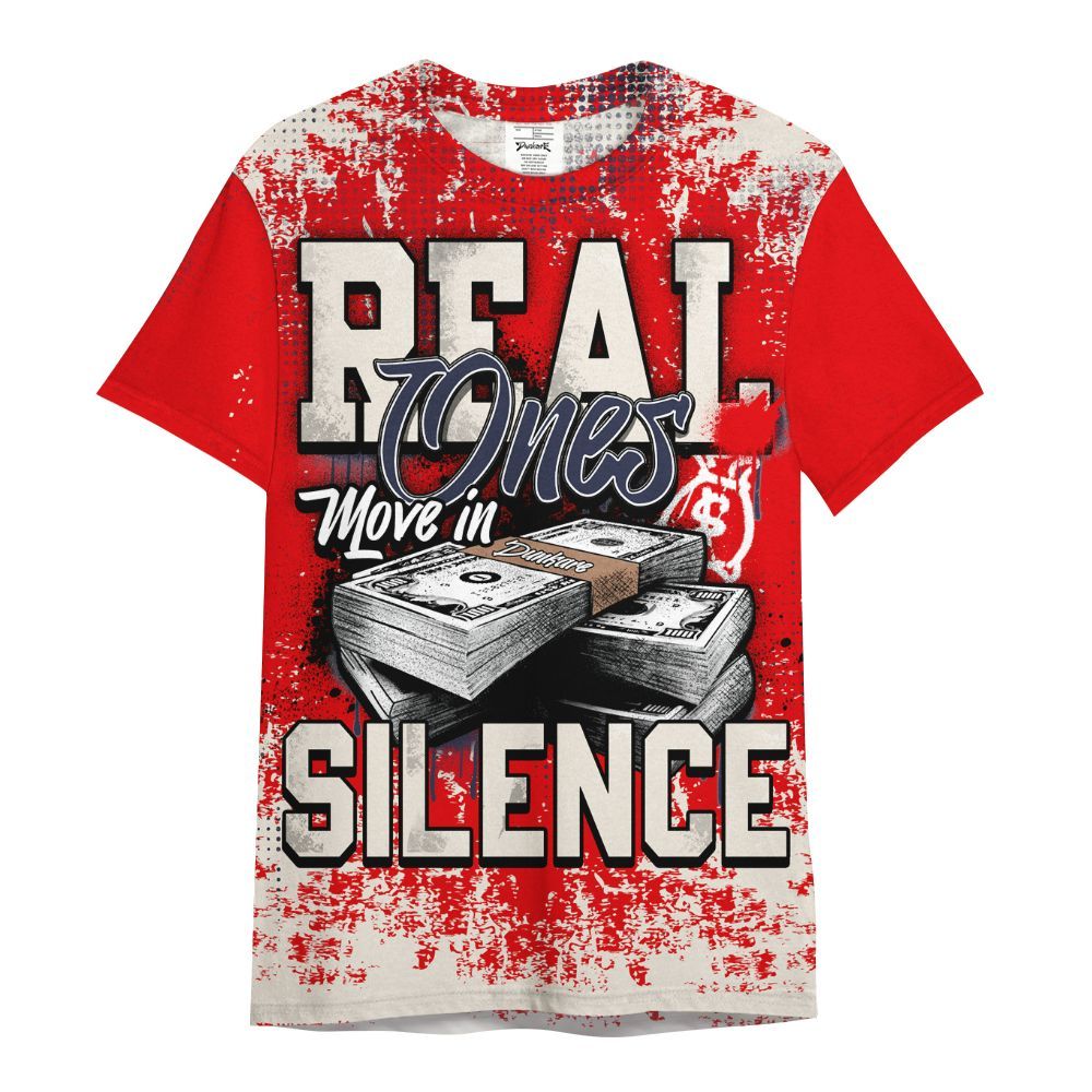 Shirt To Match Low OG Howard University 1s - Move In Silence Money Street Retro All Over Print