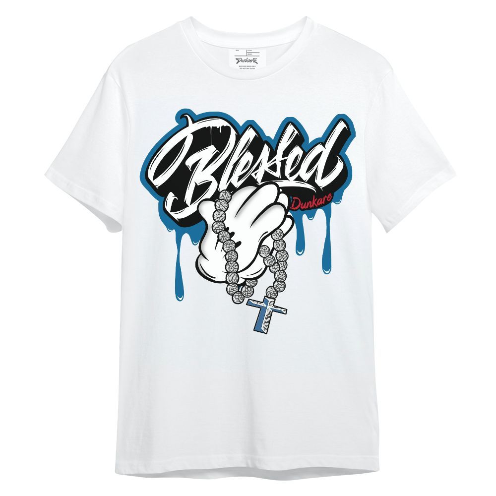 Shirt To Match OG True Blue 3s - God Blessed Drip Graphic