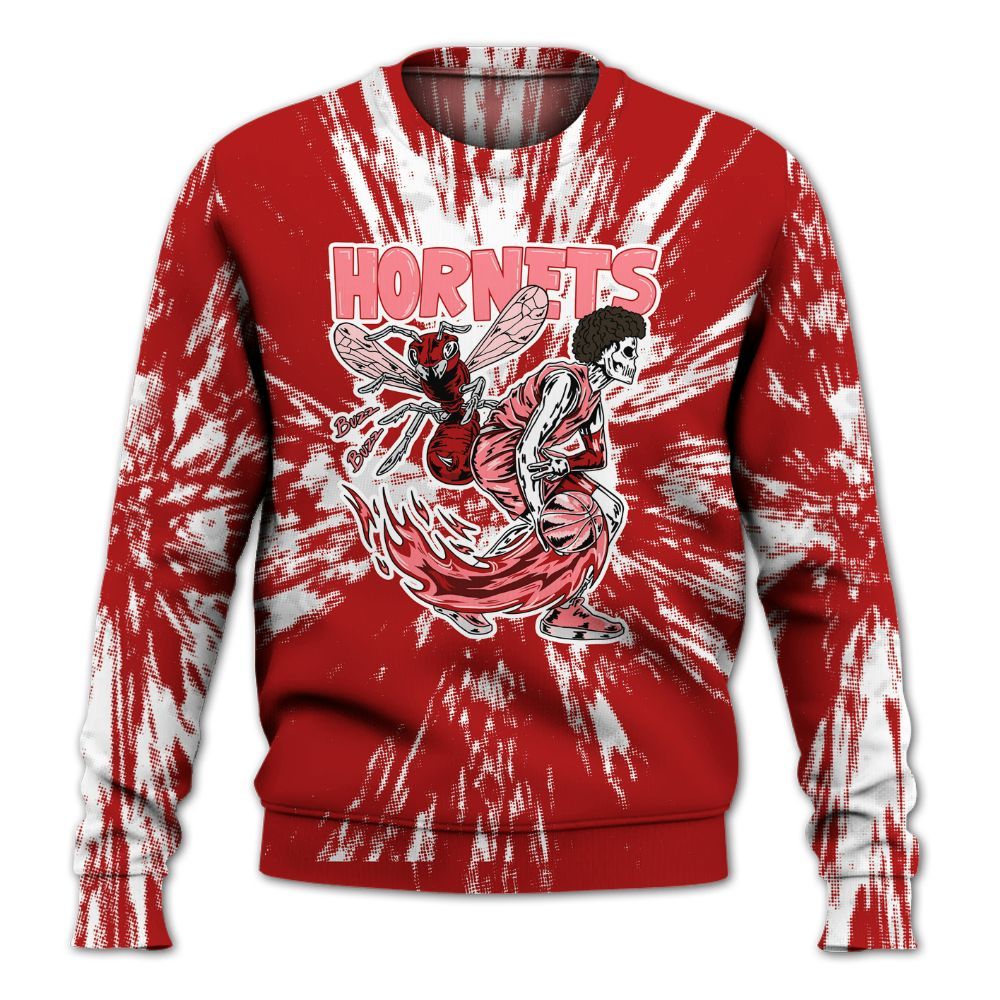 Sweatshirt To Match Red Taxi 12s - Hornets Skeleton Luxury All Over Print