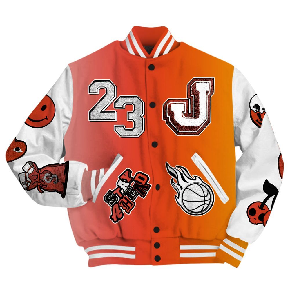 Varsity Jacket To Match Dunk High Candy Corn - Hustles Money Number 23 All Over Print