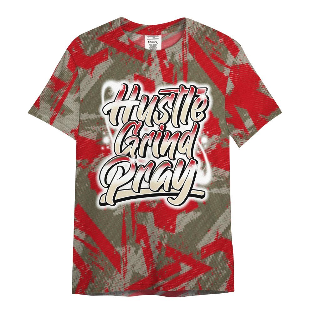Shirt To Match Low OG Medium Olive 1s - Hustles And Prayer Graphic Halftone All Over Print