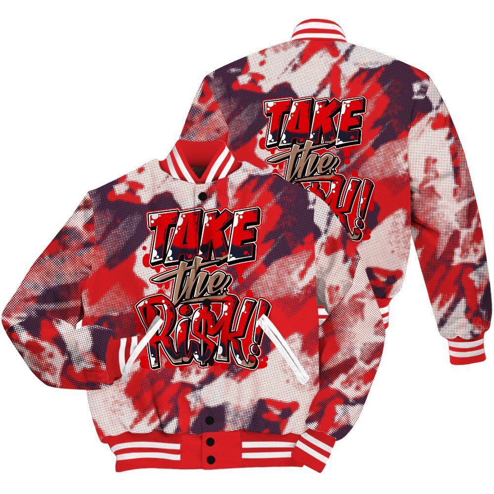 Varsity Jacket To Match Low OG Howard Bison 1s Shirt - Take Risks Abstract All Over Print