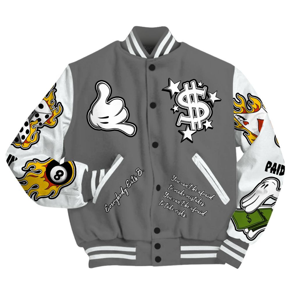 Varsity Jacket To Match Retro Stealth 12s - Everybody Paid In Full Graphic All Over Print