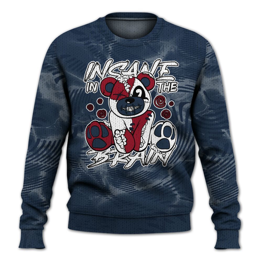 Knitted Sweater To Match White Midnight Navy 6s - Insanes Bear Fume