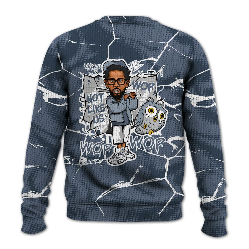 Knitted Sweater To Match Low Diffused Blue 11s - None Like ComptonCity Graphic Crack