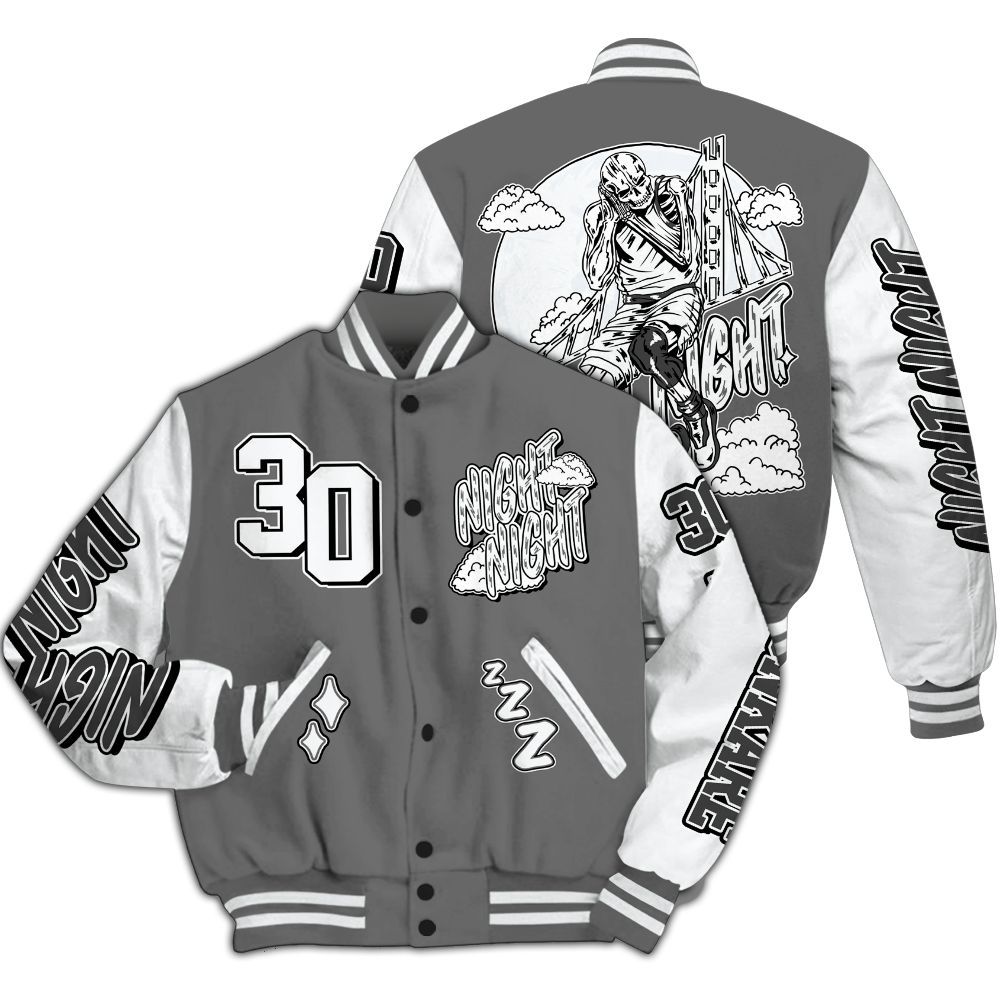 Varsity Jacket To Match Retro Stealth 12s - Seeya Skeleton All Over Print